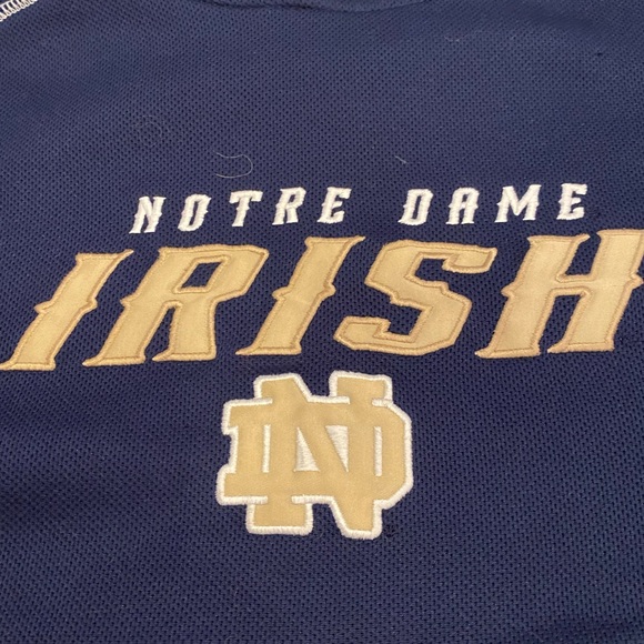 Adidas Norte Dame Navy Hooded Sweatshirt / Sewn Logo Front Chest / Unisex Size S - Picture 5 of 16